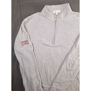 Makers Mark SIV Embroidered Logo Peter Millar 1/4 Grey Quarter Zip Men's Large